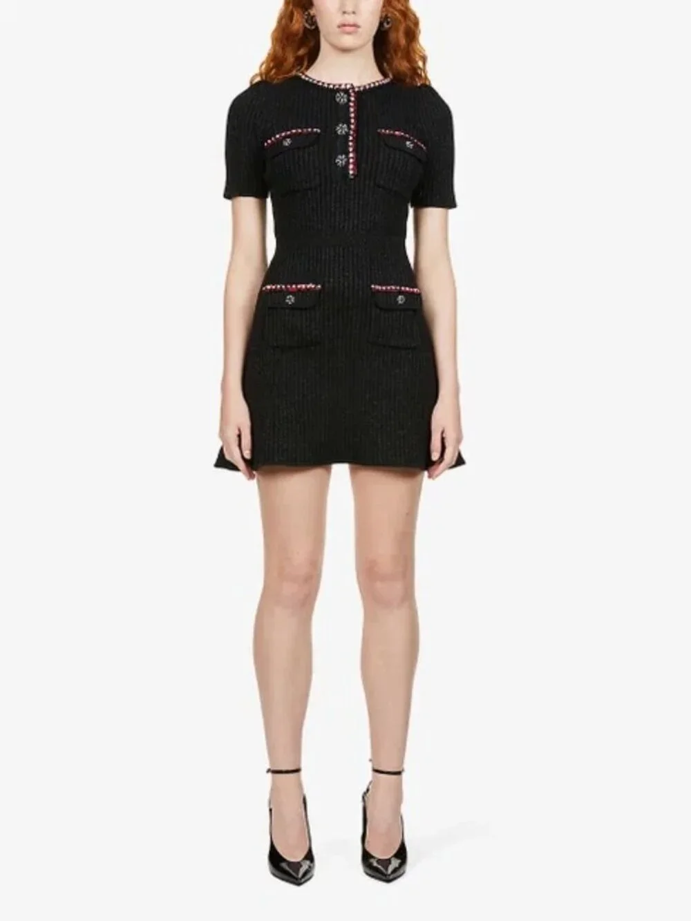Ribbed Cotton-Blend Knitted Mini Dress